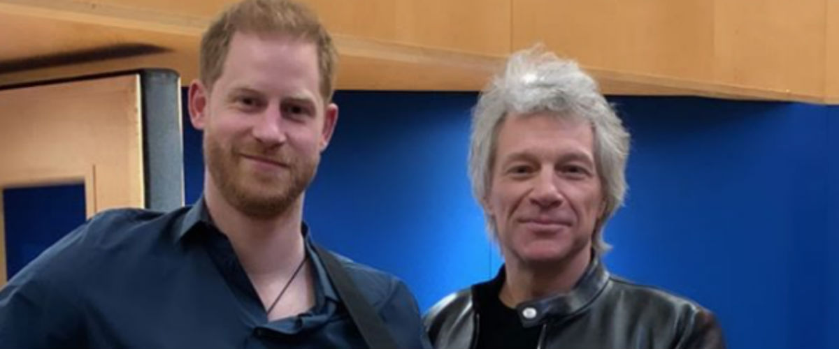 Il principe Harry in sala di registrazione con Jon Bon Jovi