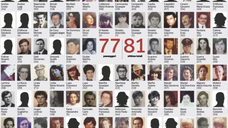 La strage di Ustica, 40 anni dopo ancora senza colpevoli