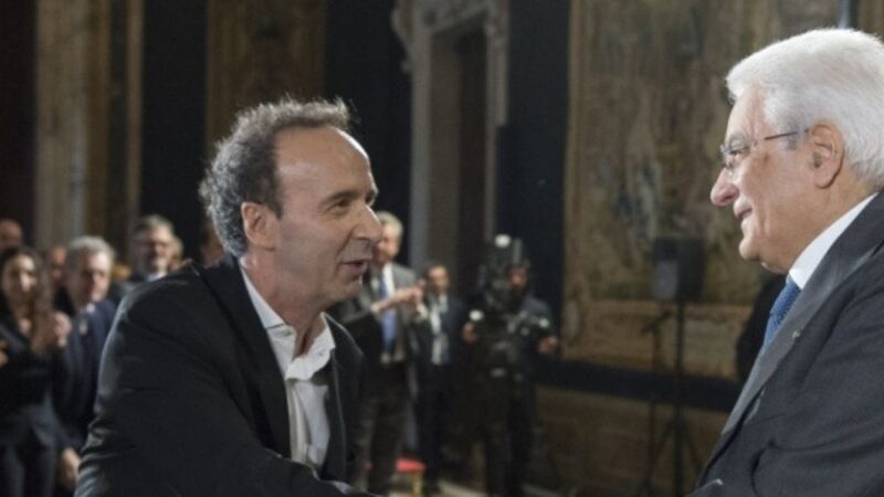Roberto Benigni al Quirinale per leggere il XXV Canto del Paradiso