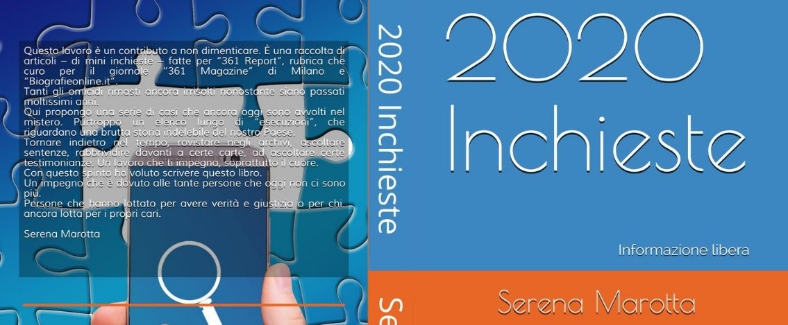 “2020 Inchieste”: è in libreria il nuovo libro di Serena Marotta