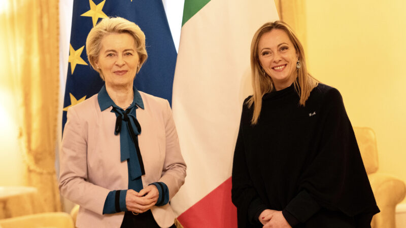 Giorgia Meloni ha incontrato oggi a Palazzo Chigi Ursula von der Leyen