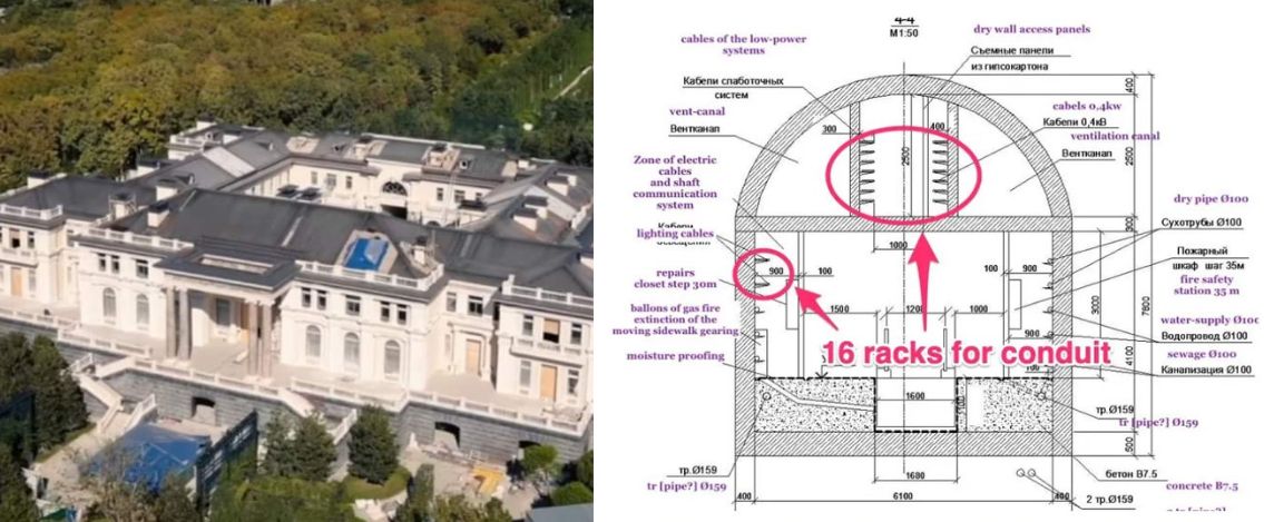 Svelati i progetti di due bunker di una nota residenza di Putin